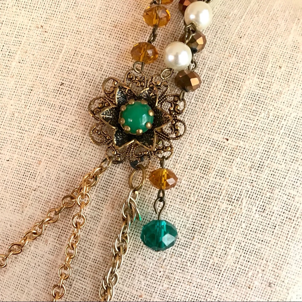 Statement Necklace Handmade Boho Beaded Paisley - Picture 4 of 8